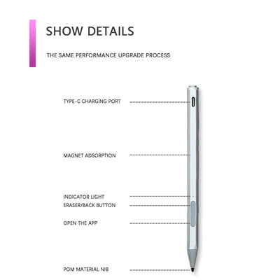 Aleación de aluminio de la aviación Apple Pen Pencil Smart Digital Writing en superficie de la 2da generación