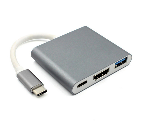 Tipo-c extensión del Usb de Displayport de la estación de acoplamiento del ordenador portátil de 3in1 para 4 monitores